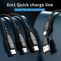 6 in 1 5a cable pd 18w usb a c to type c ios android fast charge cord for iphone 13 pro max xiaomi mi 12 samsung s22 oneplus 9rt