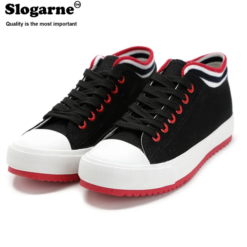 

Students' Sneakers Flats Girls Canvas Shoes Lace Up Women Spring Classic Casual Sports Shoes Thick Sole Platform Shoes Ship Free