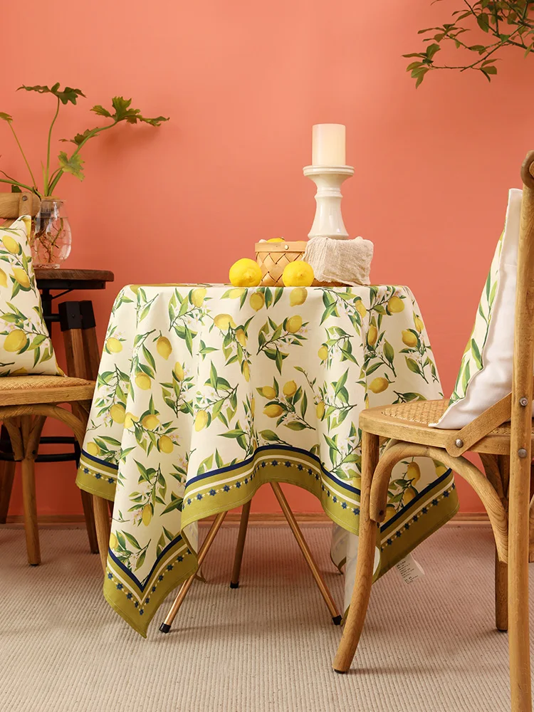 

Idyllic Tablecloth Rural Coffee Table Fabric Craft Nordic round Table Rectangular Table Mat Waterproof Tablecloth