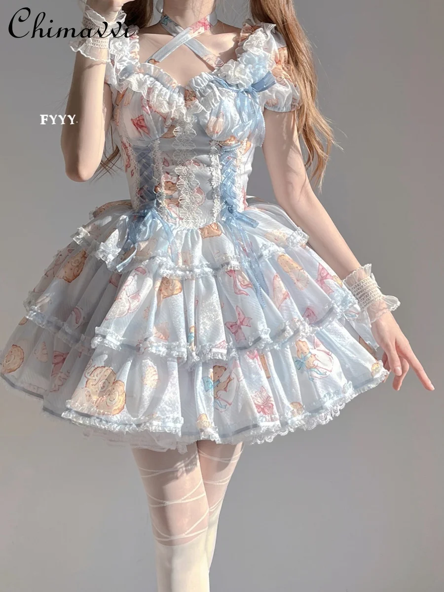 Оригинальное милое платье в японском стиле с героями мультфильмов новинка 2024