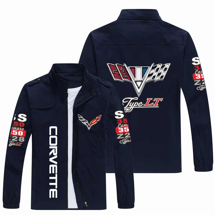

2022 NEW Spring Autumn Men CORVETTE LOGO jackets Popular Printed casual fashion loose biker jacket Men street baseball uniform
