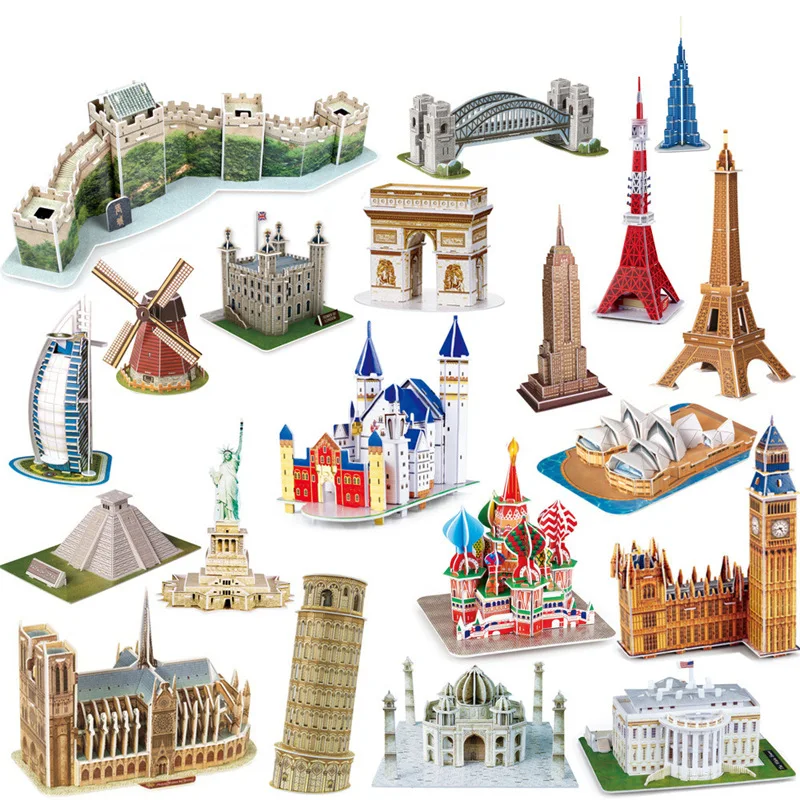 

Souvenirs, World Famous Buildings, Landmark Models, Three-dimensional Early Education, 3D Puzzles, Children's Toys, Paper