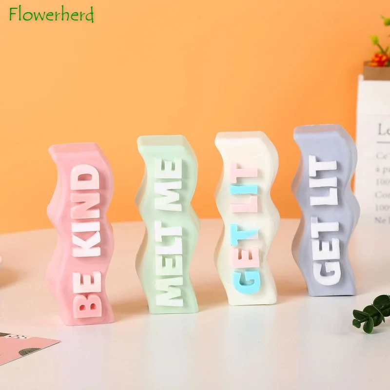 Силиконовая форма в виде ароматизированной свечи со слоганом BE KIND сделай сам