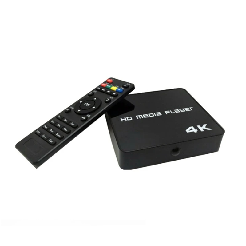 4K@60Hz FULL HD Multimedia Player HDD/USB Drive/TF Card with HDMI/AV Out for HDTV/PPT MKV AVI MP4 H.265-EU Plug