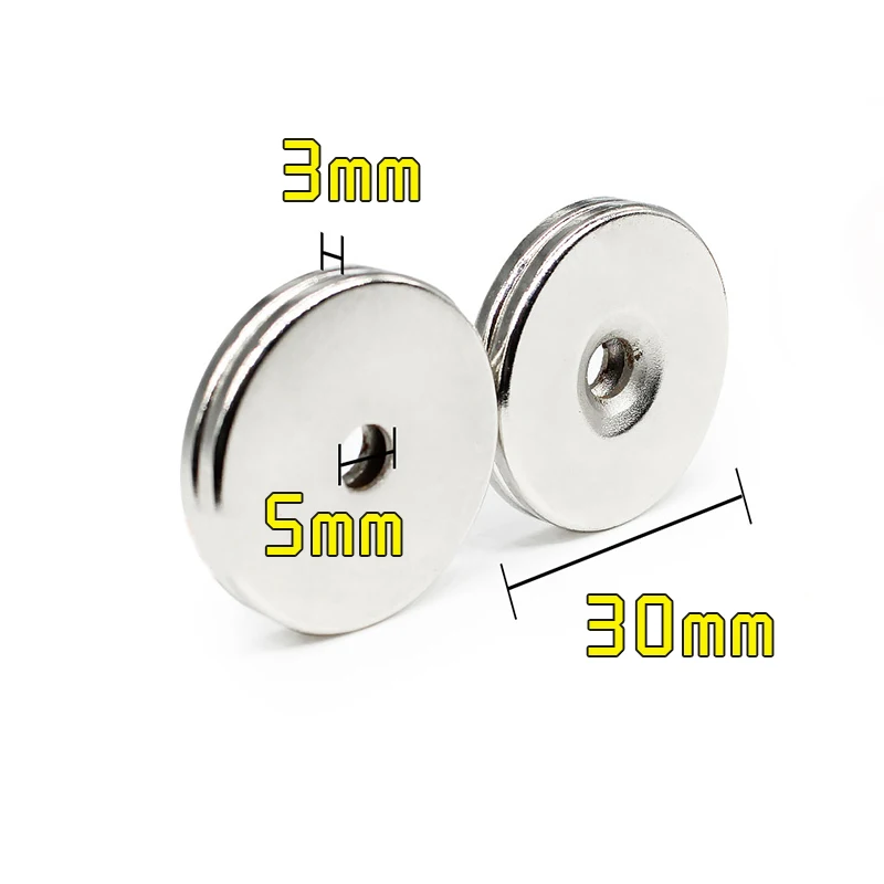 

1/2/5/10/15/20/30PCS 30x3-5 Round Strong Powerful Magnets 30*3 mm Hole 5mm 30x5 Disc Countersunk Search Magnet 30x3-5mm 30*3-5