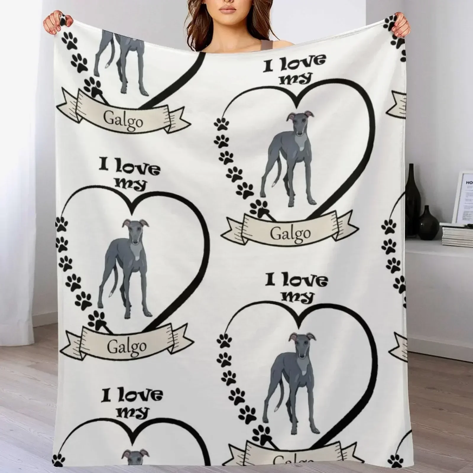 Серое борзая (гаго) Декоративное одеяло Винтажные мягкие декоративные одеяла для