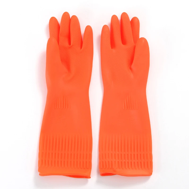 Кухонные перчатки для мытья посуды бытовые латексные чистки длинные и толстые