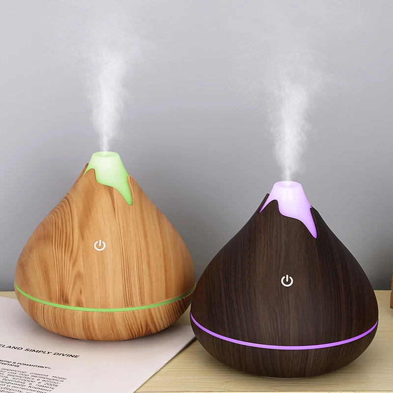 350ML Air Humidifier USB Aroma Essential Oil Diffuser Aromatherapy LED Wood Grain Cool Nano Mist Sprayer For Home Room