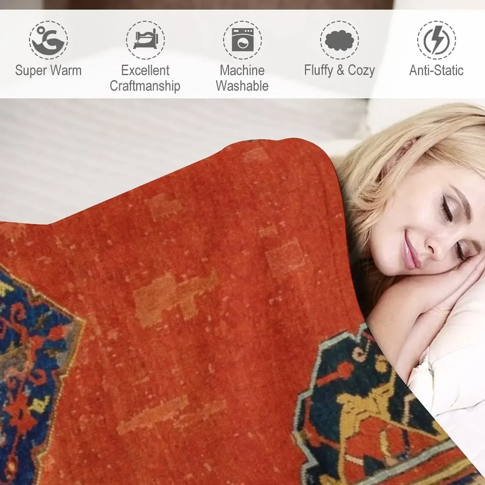 Новое антикварное одеяло с турецким ковровым принтом 17 века роскошное