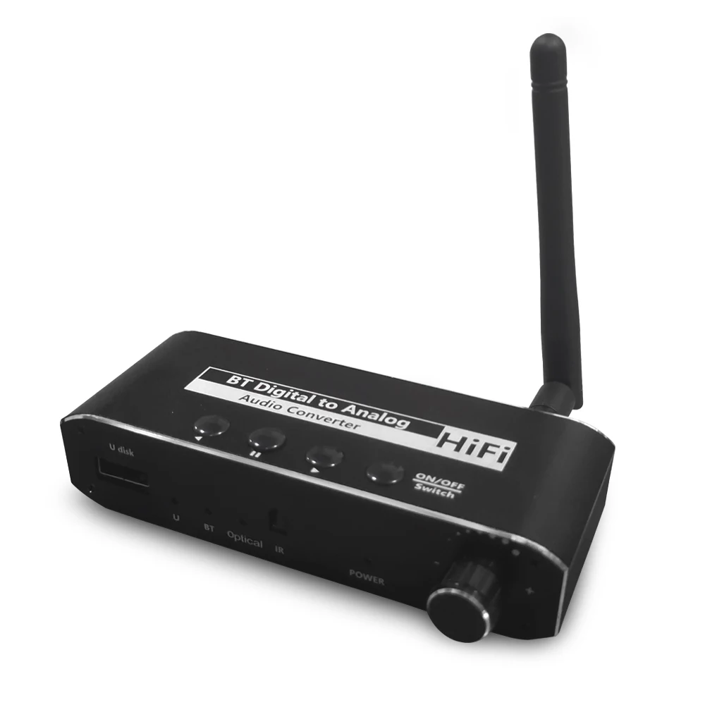 

Wireless Receiver BT Digital to Analog Audio Converter Blue-tooths 5.0 receiver with antenna Music Player with USB Flash Drive
