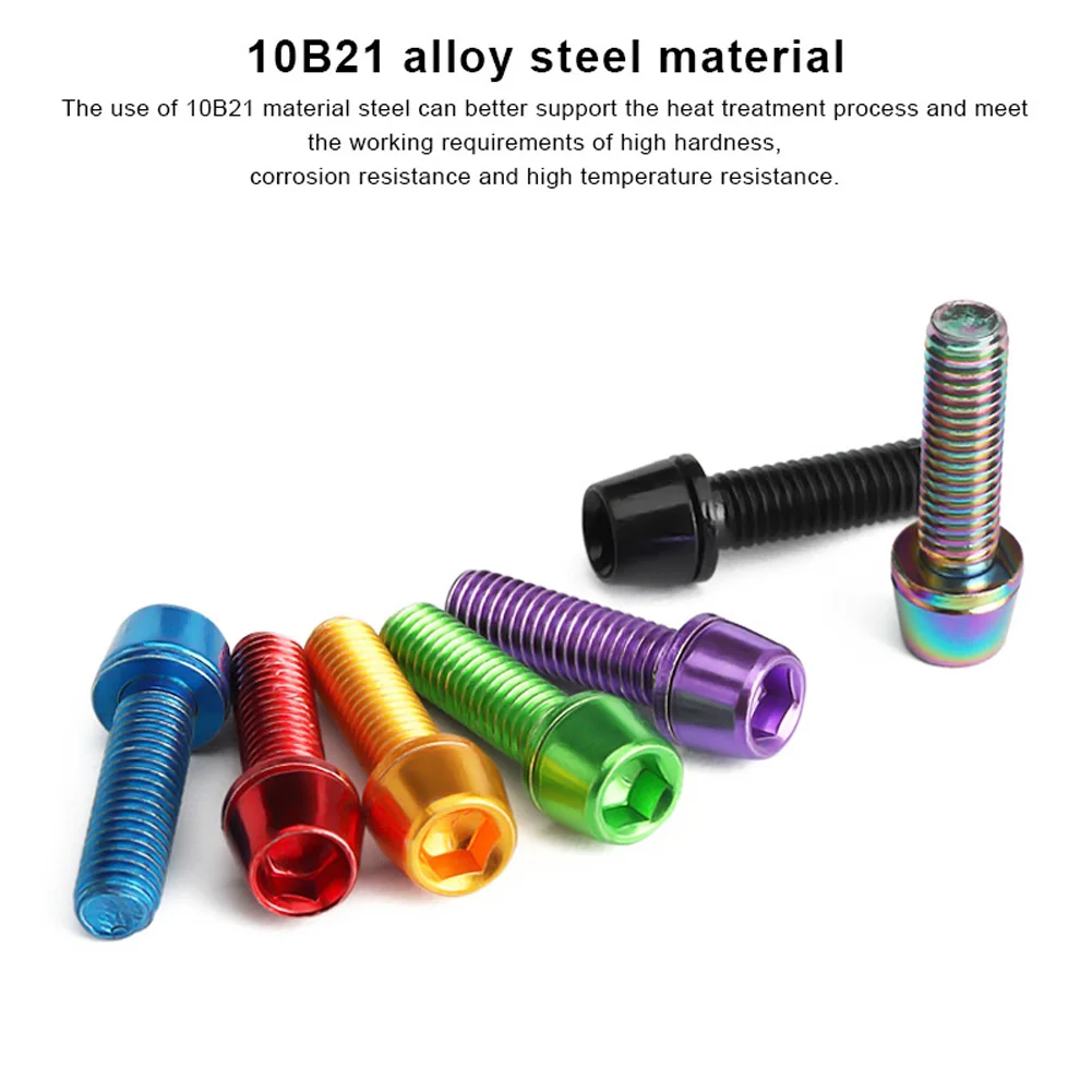 

6pcs/Set Bicycle Handlebar Screws M5x18MM MTB Stem Riser Screw In Bolts For Stem Fixing Bottle Cage Fixing Brake Lever Steel