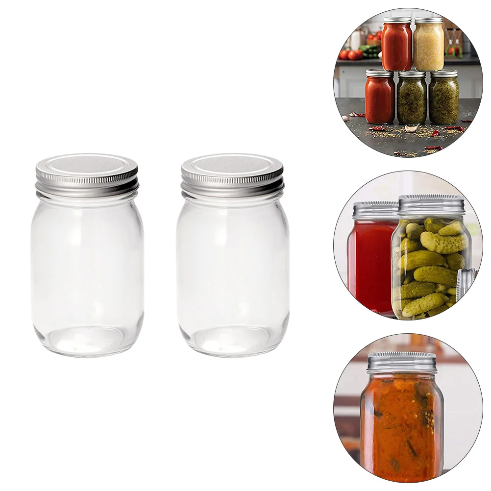 

1 Set 4Pcs Practical Glass Mason Jars Multi-function Storage Cans (Transparent)