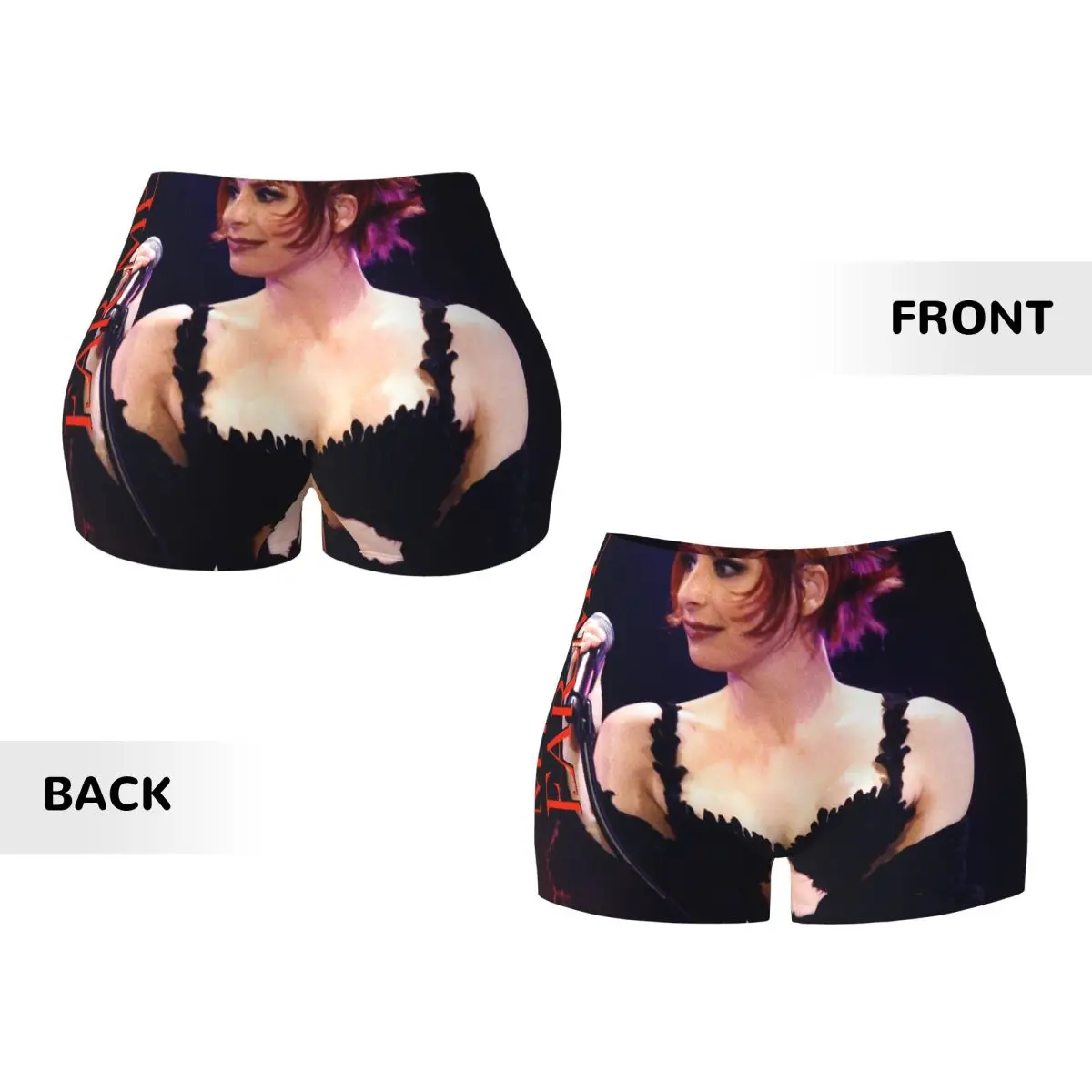 Фото Изготовленные на заказ байкерские шорты Pretty Mylene Farmer Gym, волейбольные шорты, женские шорты для йоги для тренировок французской певицы №5