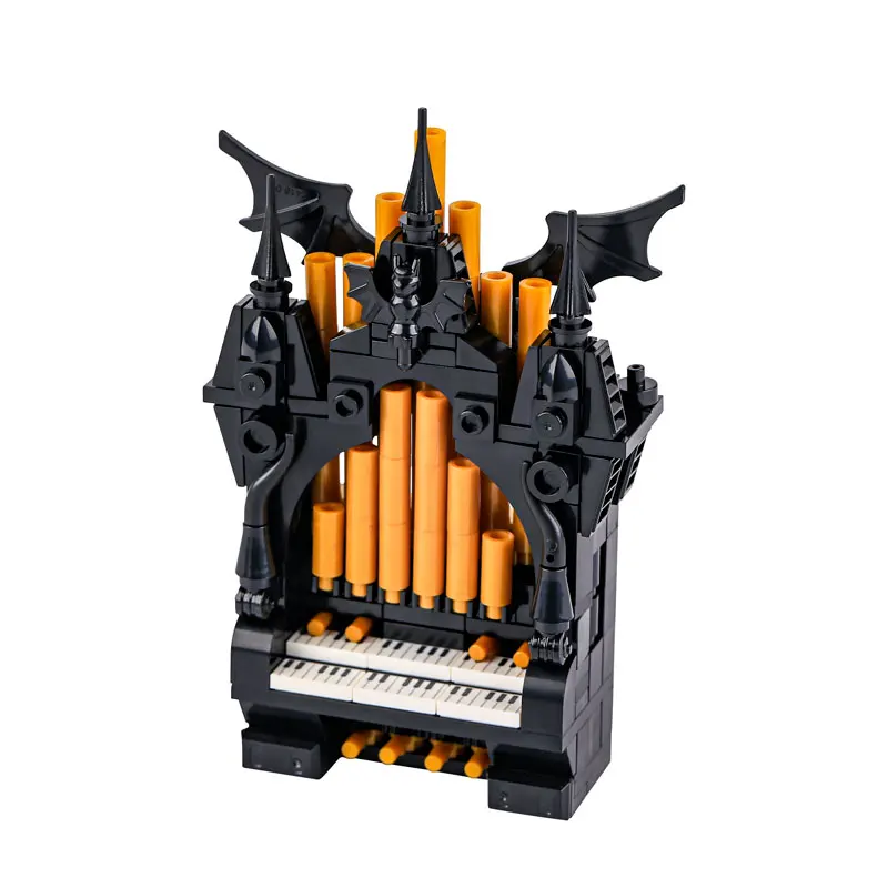 Фото MOC Vampire Buliding Blocks Halloween Series Medieval Bricks Piano Dining-Table Throne Carriage Model Toy Set №5