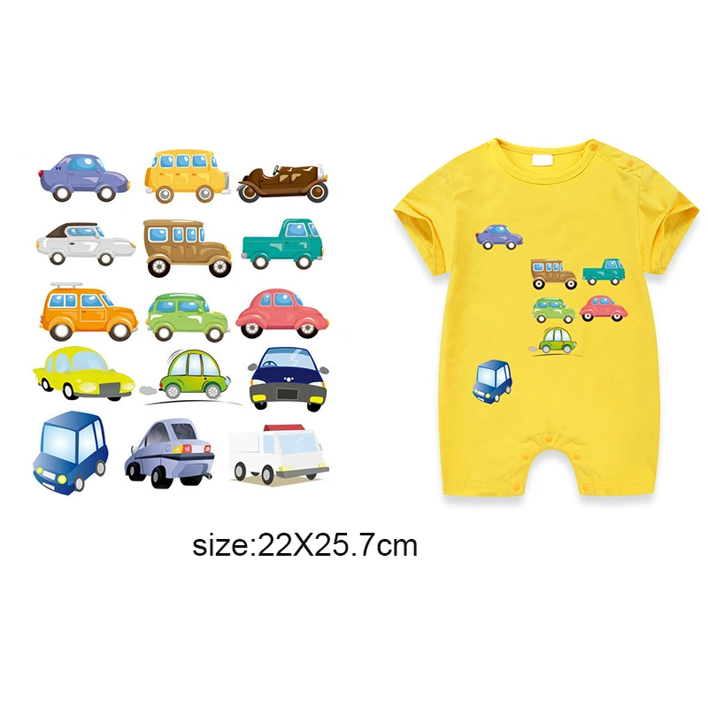 

Iron on Patch Children Shirt Sticker Cartoon Car Clothes Hot Transfer Sticker