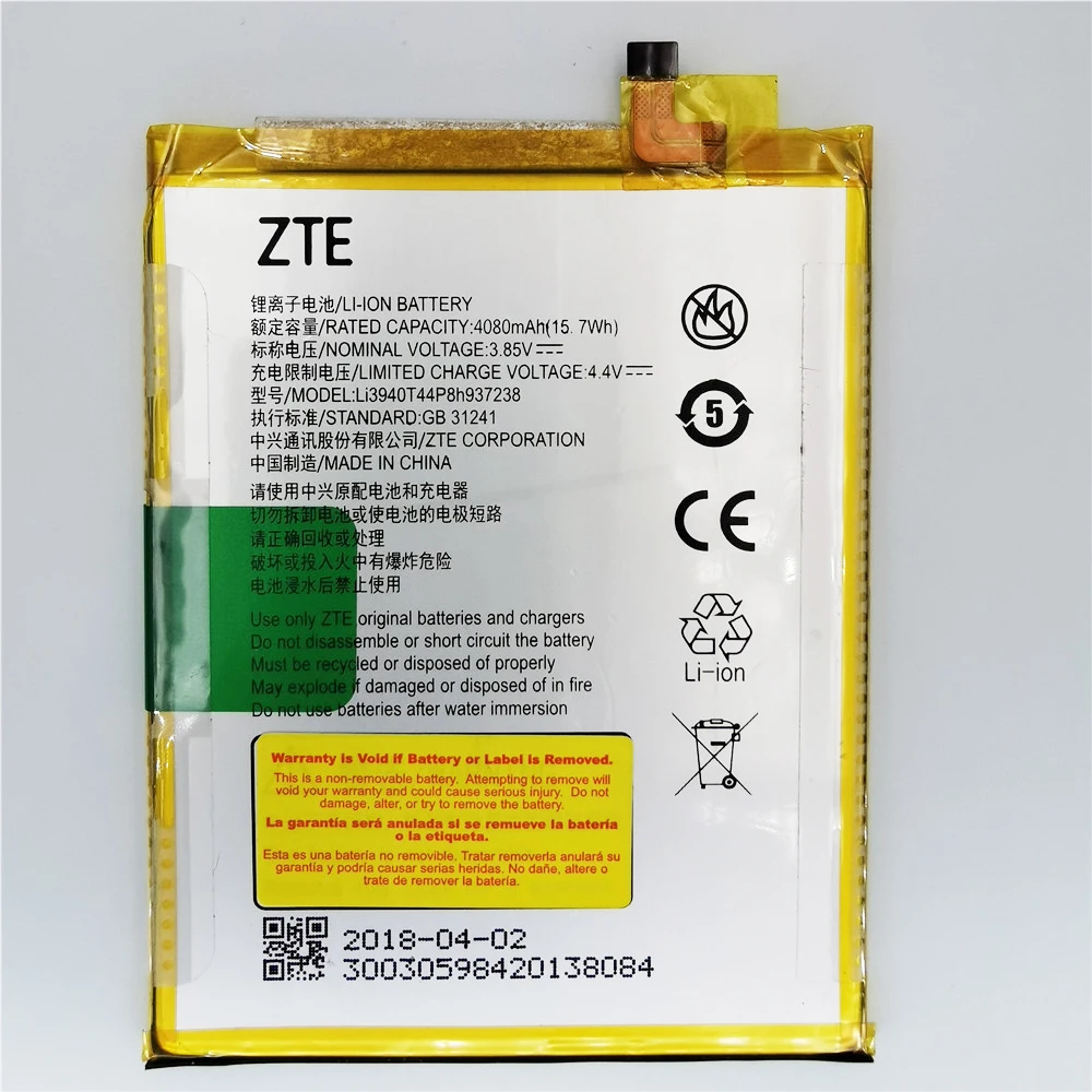 

High Quality 4050Mah Li3940T44P8h937238 battery for ZTE Blade ZMAX Z MAX Z982 Smartphone