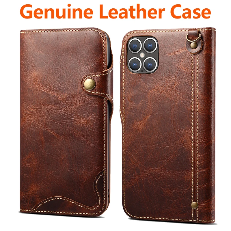 

Genuine Leather Wallet Case for iPhone 13 Pro Max Luxury Business Real Leather Cover for iPhone 12 XS Max X 7/8 Plus Phone Case