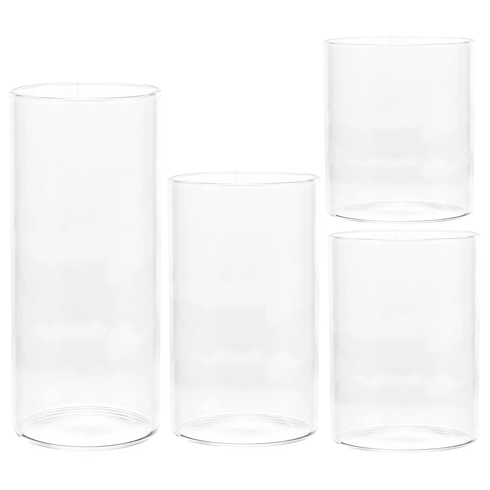 

4pcs Cylindrical Glass Shade Glass Pillar Windproof Shade