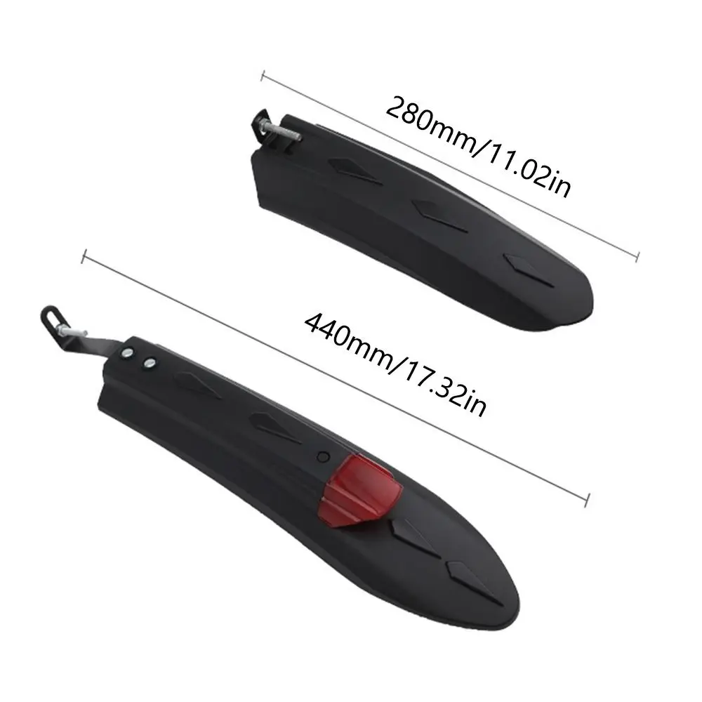 Черный велосипедный брызговик с фонариком Задний Передний фонарь Аксессуары для