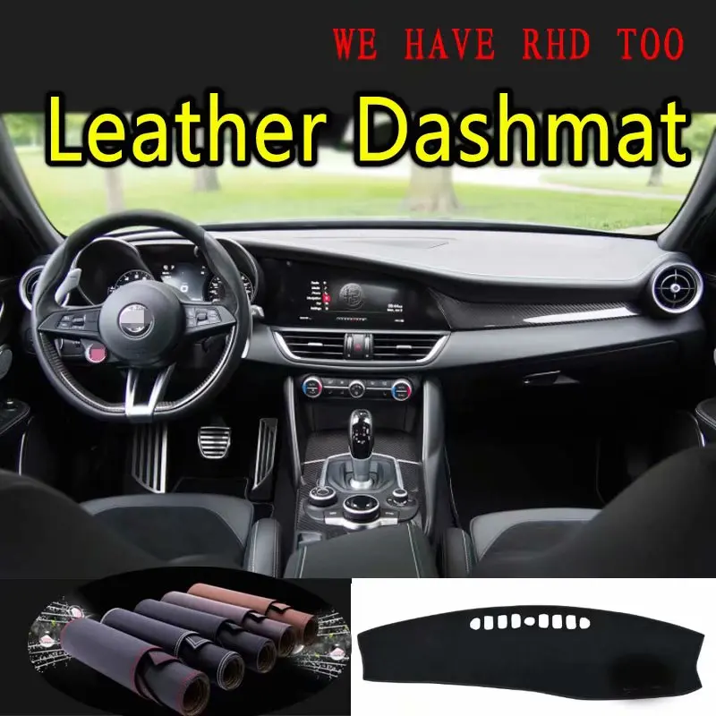 

For Alfa Romeo Giulia 952 2017 2018 2019 2020 2021 Leather Dashmat Car Styling Covers Dash Mat Dashboard Carpet Accessories