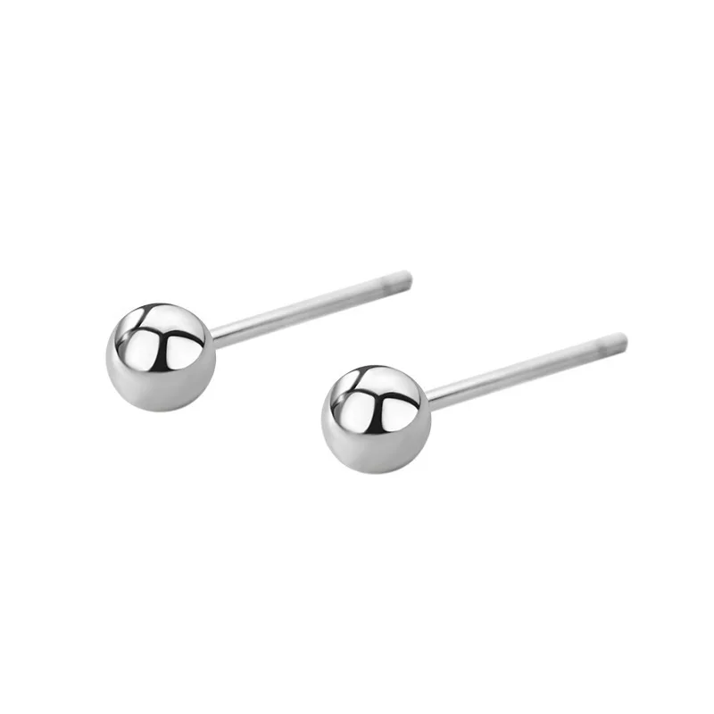 

S999 Korean Version of Sterling Silver Small Round Beads Temperament Stud Earrings Personality Peas Earrings