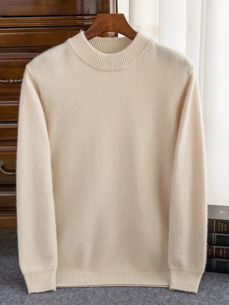 100% кашемировый мужской плотный пуловер свитер с ложным воротником