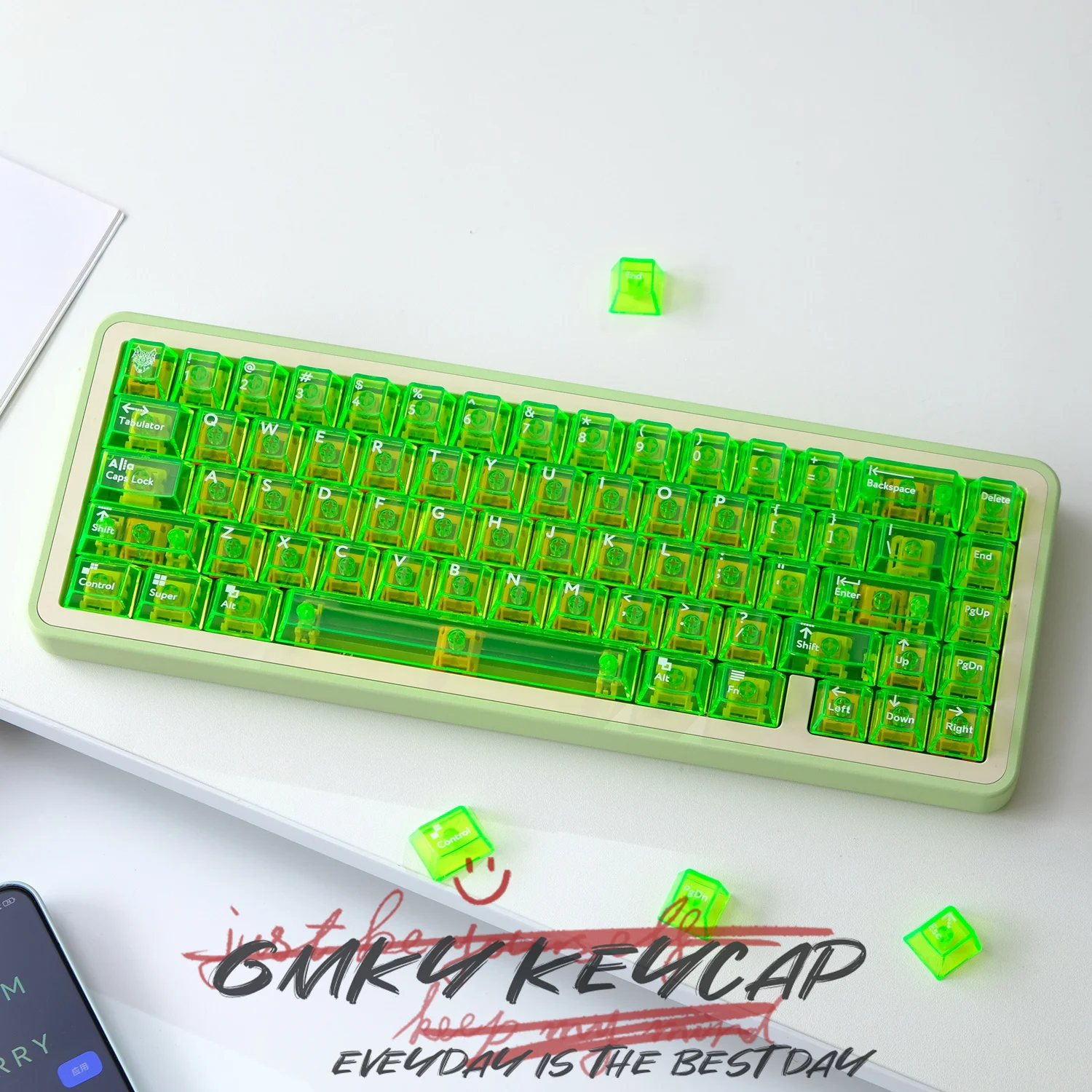 Прозрачные колпачки для механической клавиатуры GMKY MX Switch с двумя выстрелами из