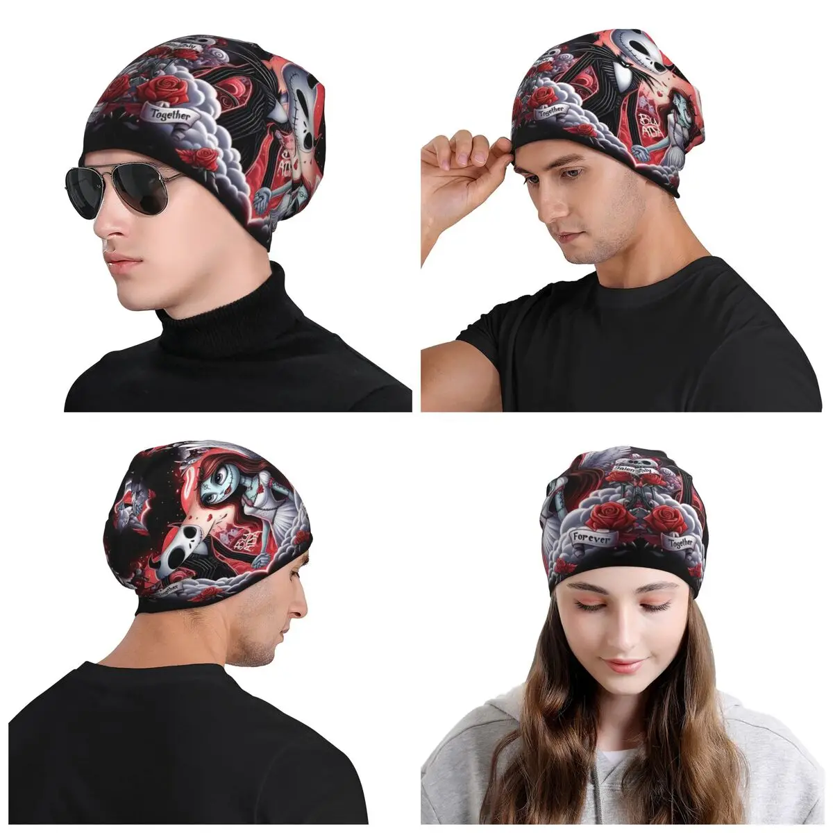 Изготовленные на заказ шапки Кошмар перед Рождеством уличная вязаная шапка зиму