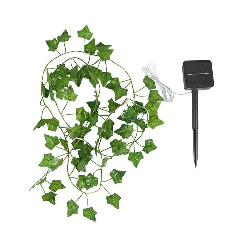 

2m 20 LED Solar Lights Artificial Plants Fake Ivy Leaves Garland Greenery Vine Hanging Outdoor Lamp Holiday Party Wedding Decor