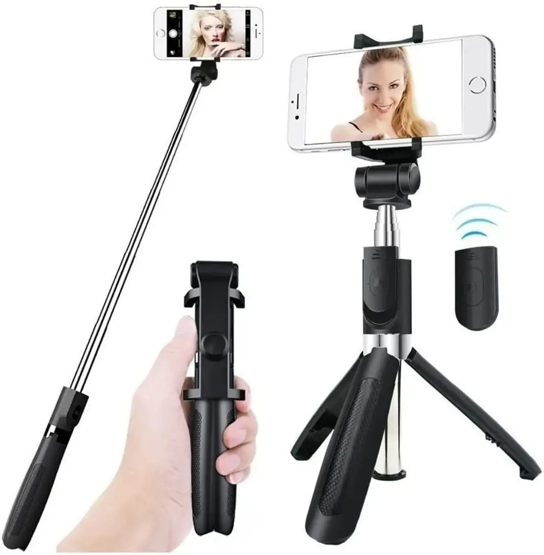

Bastão de Selfie Portátil Tripé de telefone portátil com controle remoto SEM FIO REMOVÍVEL Pau de Selfie para Qualquer mo