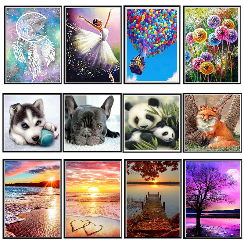 

Diamond embroidery Cartoon Animal 5DDIY diamond painting round diamond cross stitch decorative landscape 5D DIY Diamond painting