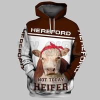 hereforo not today heifer 3d printed hoodies unisex pullovers funny dog hoodie casual street tracksuit