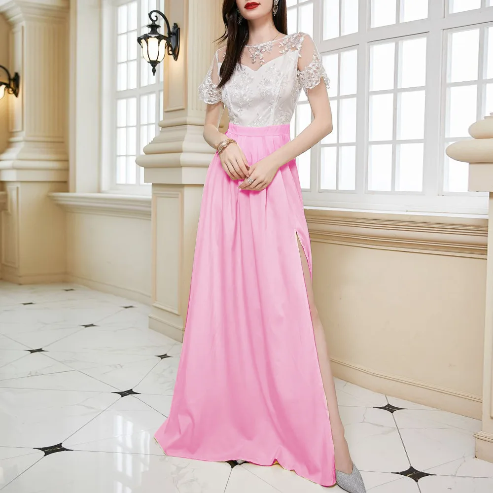 

Осеннее Новое сексуальное кружевное вечернее платье Zoctuo, Длинные свадебные платья с коротким рукавом для подружки невесты, женское официальное элегантное розовое платье