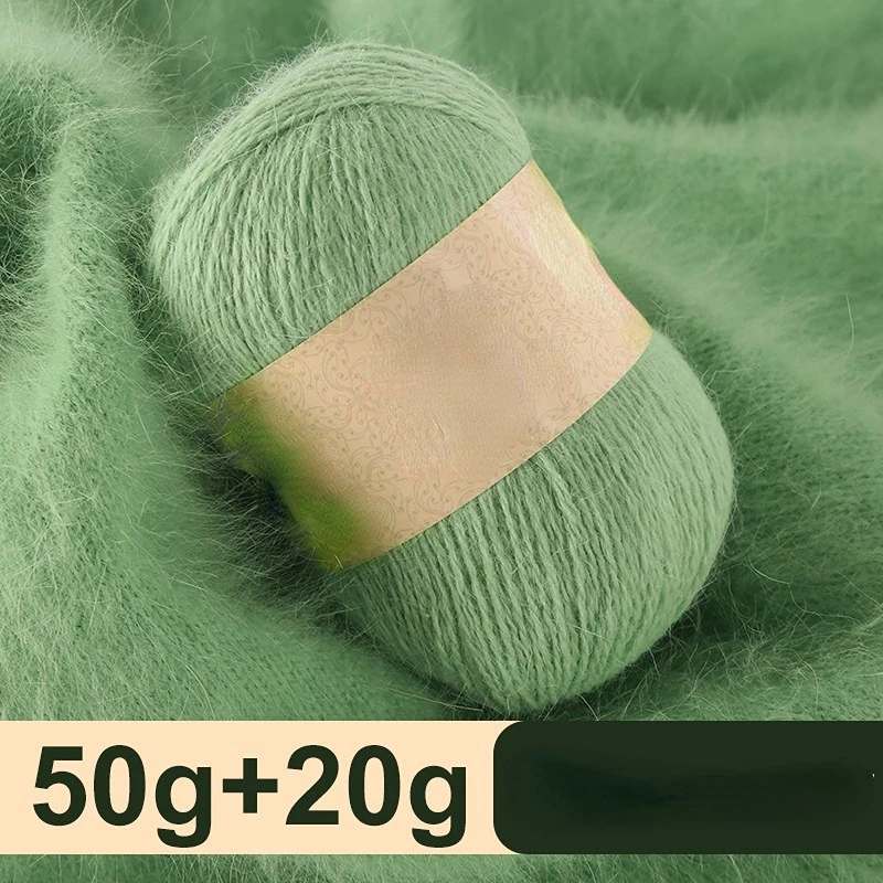 

50+20g/set Long Plush Mink Cashmere Yarn Anti-pilling Fine Quality Hand-Knitting Thread For Cardigan Scarf Suitable For Woman