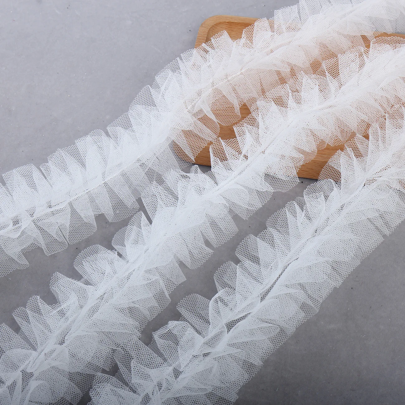 6 см двухрядная многослойная сетчатая кружевная бейка с 3D складками для одежды