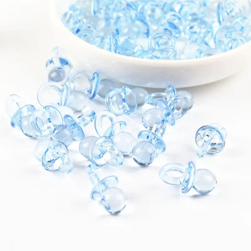 

N80C 100 Pcs Pink Acrylic Baby Pacifiers Baby Shower Decoration Table Scatter