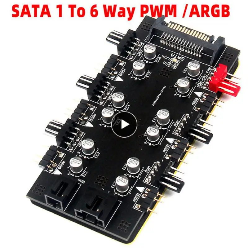 

Practical Speed Controller Distributor Hub Fan Hub Fix Firmly Rgb Hub Computer Hardware Cable Black Automatic Speed Regulation