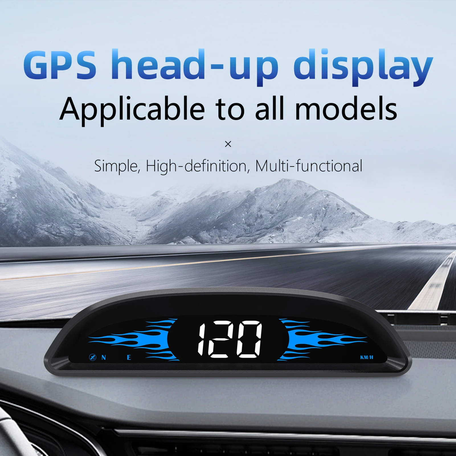 

OBD GPS Hud Head Up Display Overspeed Alarm USB Driving Distance Real-time Car Accessories Speedometer Projector Compass