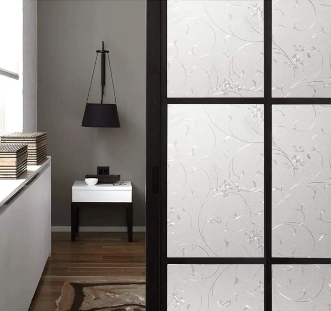 Static Cling Non-Adhesive Window Film Frosted Glass Bathroom Door Decoration Privacy Covering |