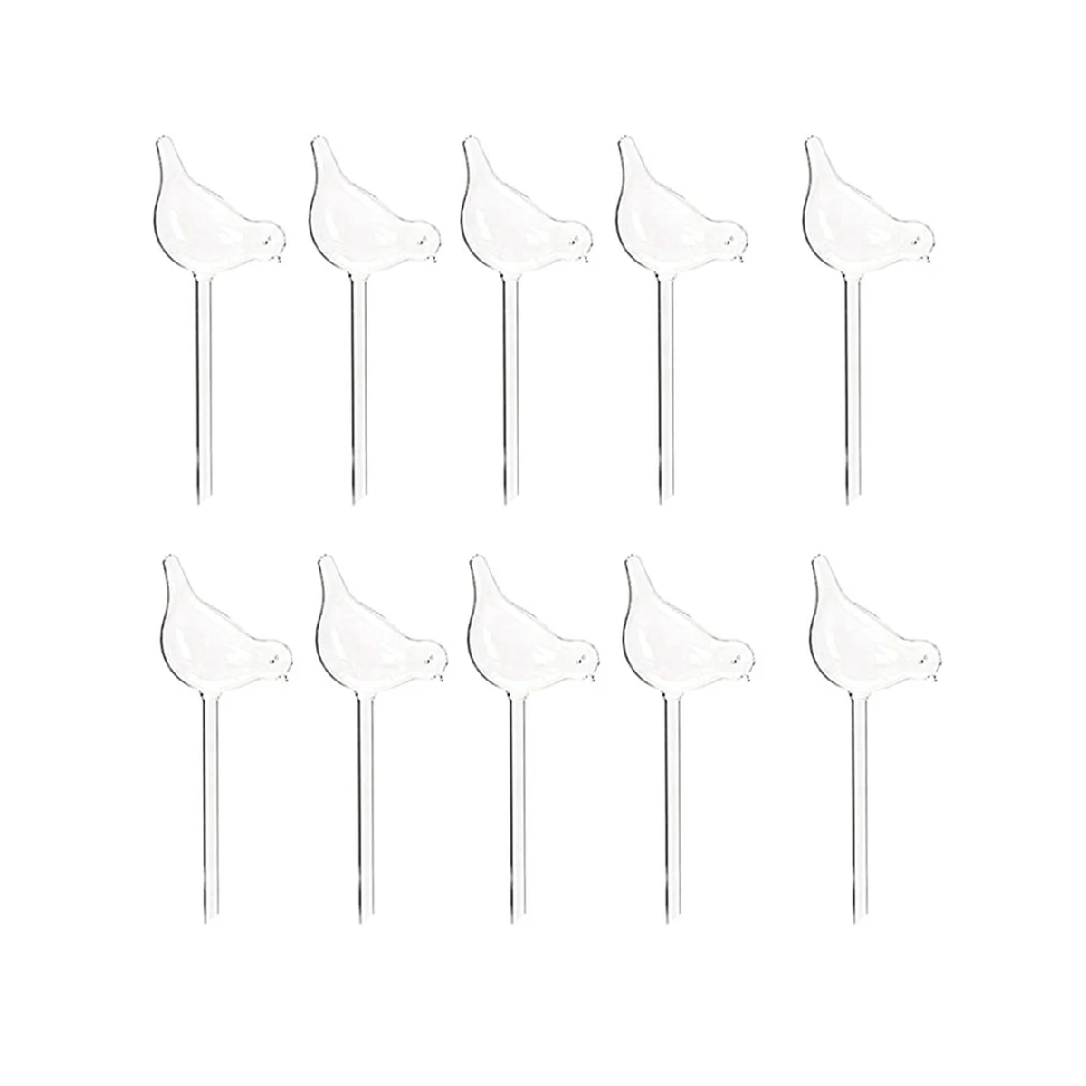 

10 Pack Automatic Flower Waterers, Bird Shape Handmade Clear Plastic Waterers