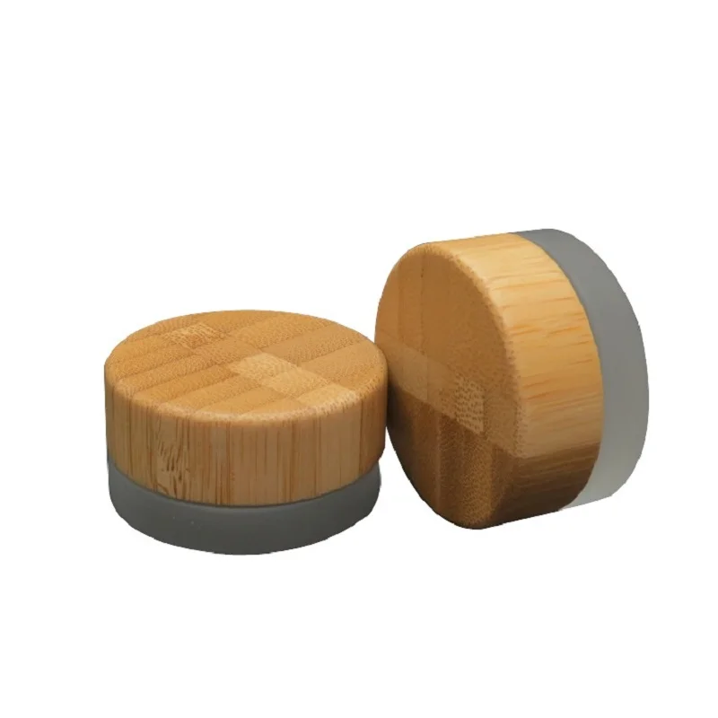 

Bamboo Wooden Lid Glass Container Sample Refillable Bottle 5g Empty Cosmetic Packaging Pots Frosted Makeup Cream Jars 15pcs
