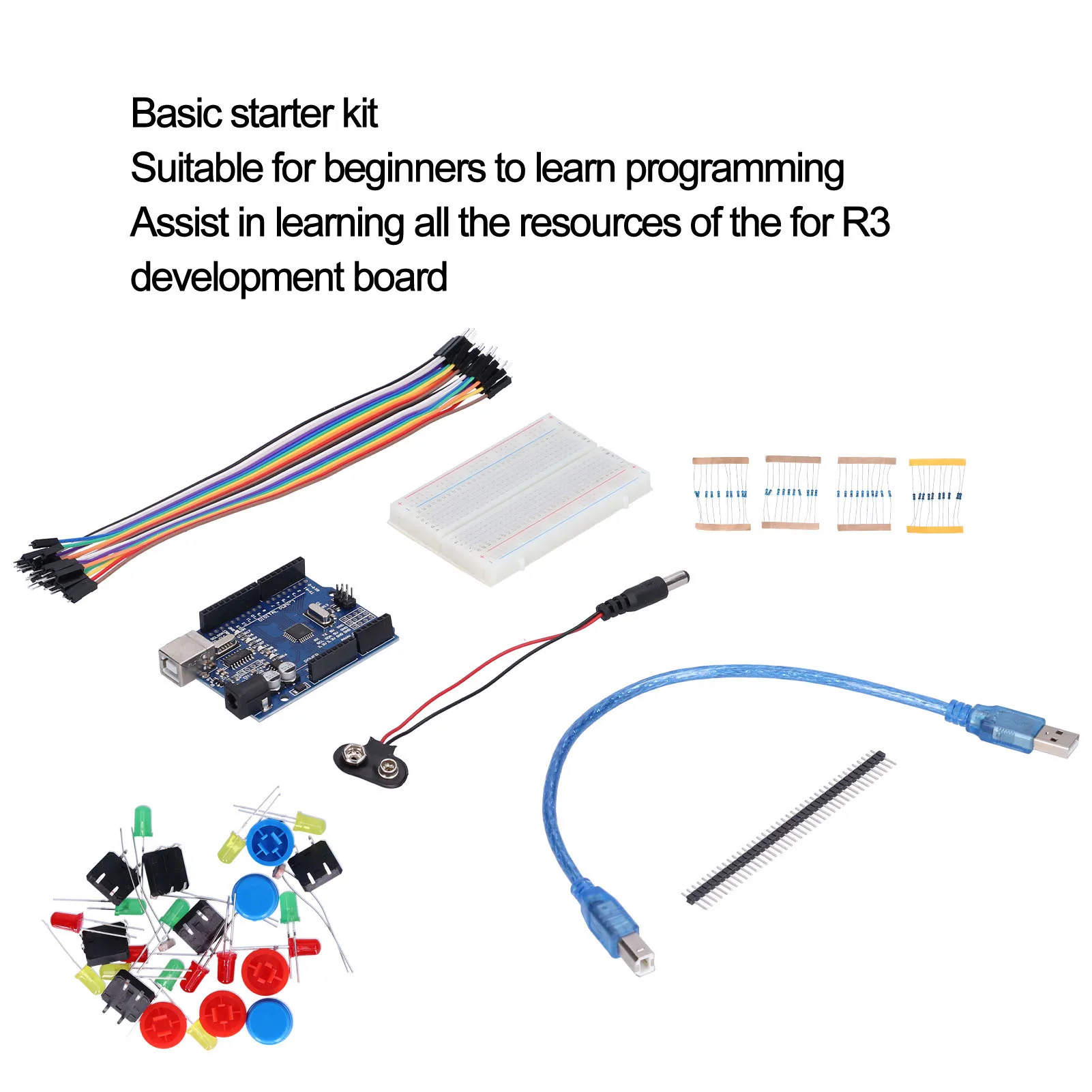 Доска разработки Стартовый комплект для мини-макета R3 LED Jumper Wire Кнопка Школьной