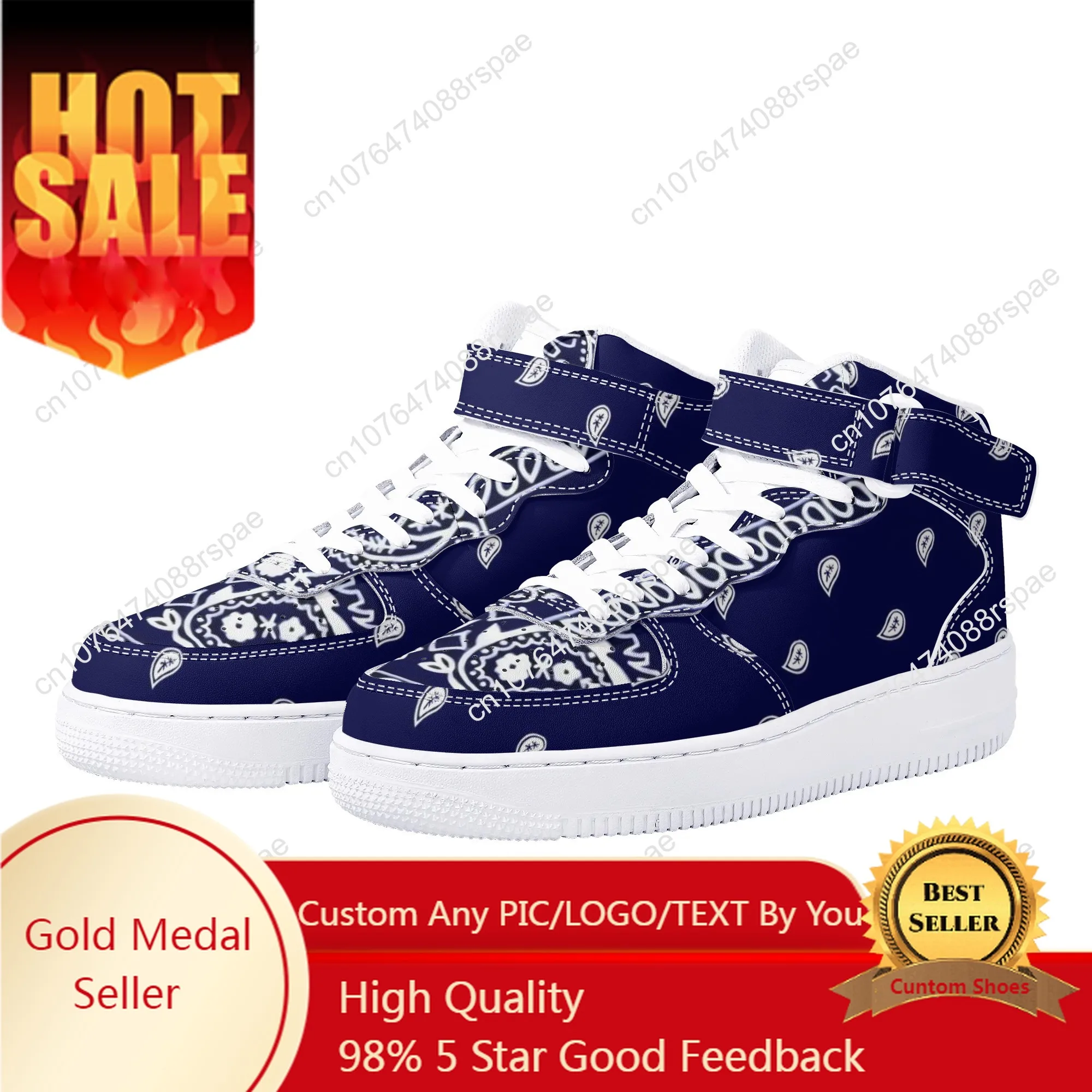 

New Arrivals Bandana Print Men Basketball Sneakers Leisure Shoes True Size Running Shoes Factory Direct Sales