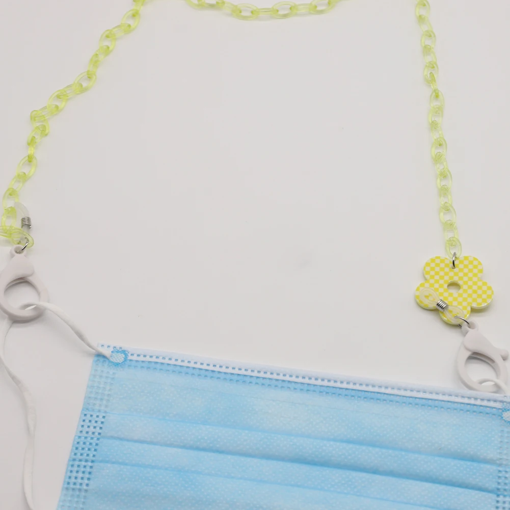 

Модная акриловая цепочка для очков для детей, Очаровательная маска для лица с цветком против потери, солнцезащитные очки для чтения, ремешо...