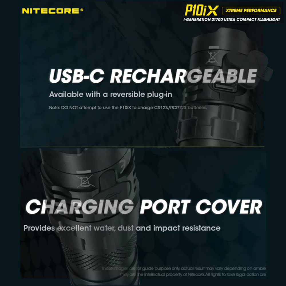 Перезаряжаемый фонарик NITECORE P10iX Мощный тактический USB-фонарик 4000 люмен