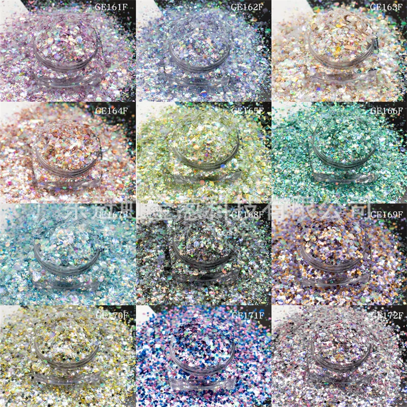 

1G Neon Starry Sky Nail Glitter Flakes Sparkly Colorful Aurora Sequins For Nails Glitter Paillette Manicure Nail Art Chrome Tips