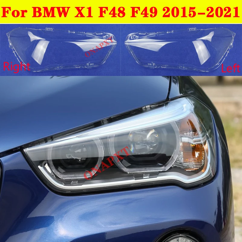 New Car Front Head Light Lamp For BMW X1 F48 F49 2015-2021 Headlight Cover Glass Lens Case Headlamp Lampshade Auto Shell