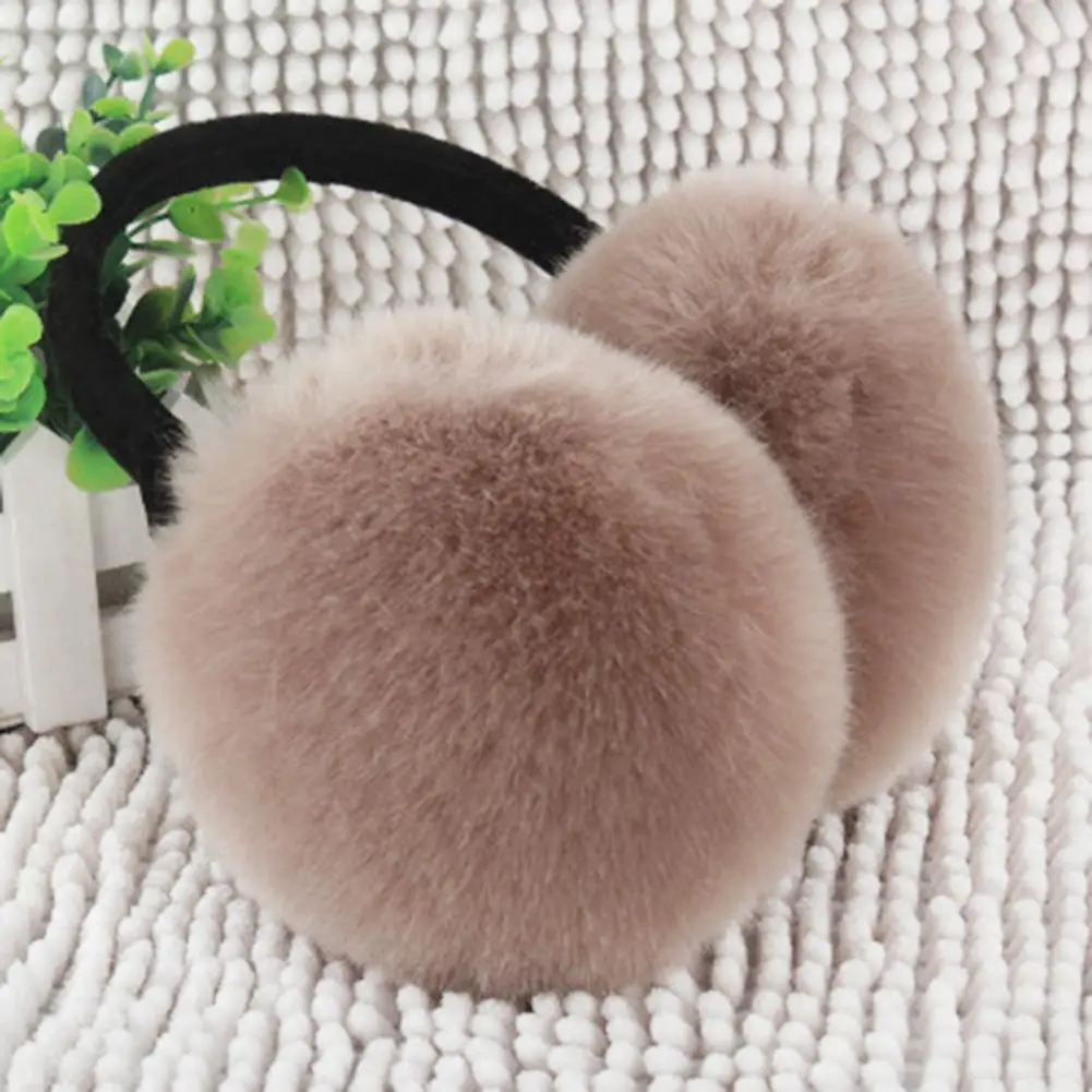 

Fuzzy Women Earmuff Adjustable Plush Cute Girls Adults Winter Solid Color Ear Warmer Headwear