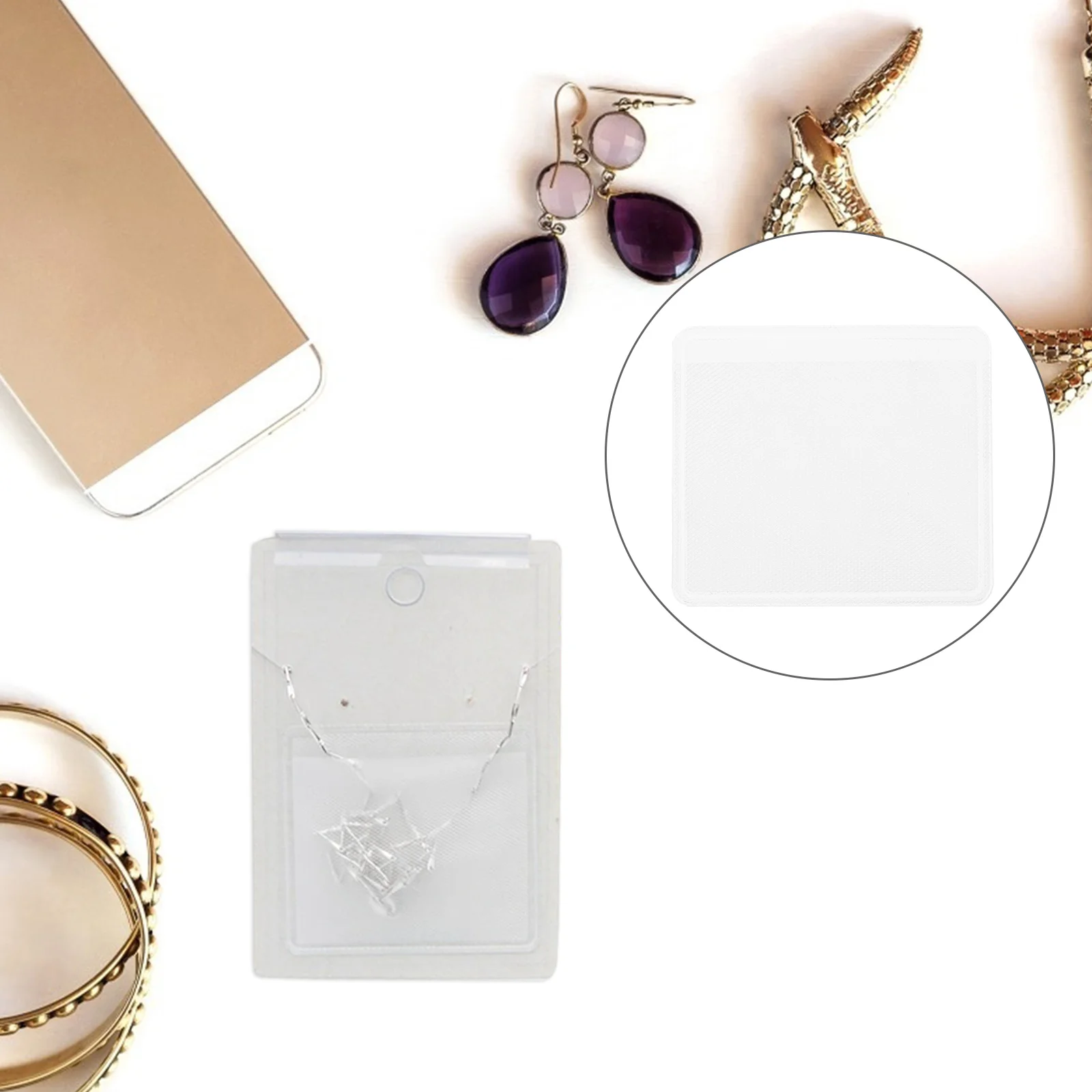 

100pcs Necklace Display Pouches Self-adhesive Pouches Necklace Paper Back Bag