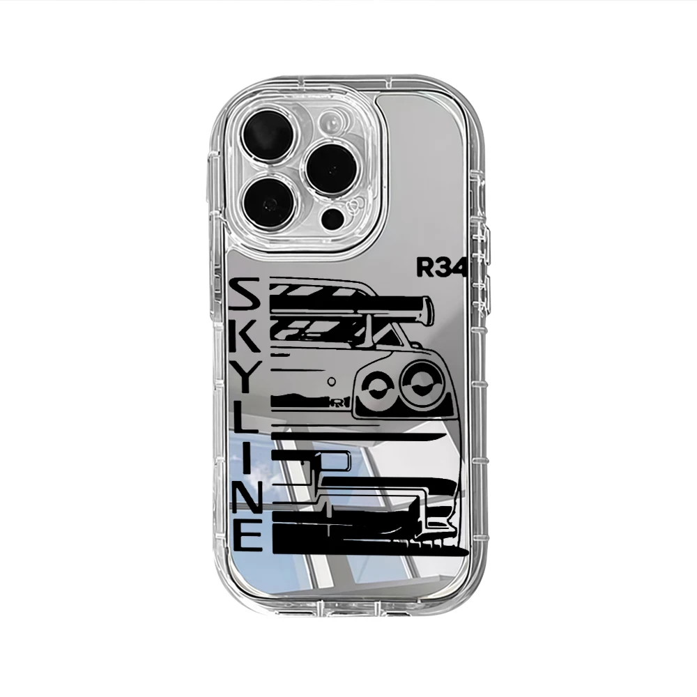 Чехол для телефона JDM Sports Car Silver Mirror для iPhone 16 Pro Max 17 15 14 13 12 11 8 Plus Pro SE2 XR X 17 Air Max, мягкий, подарочный (art.: 3920db955fe9d) - 3920db955fe9d
